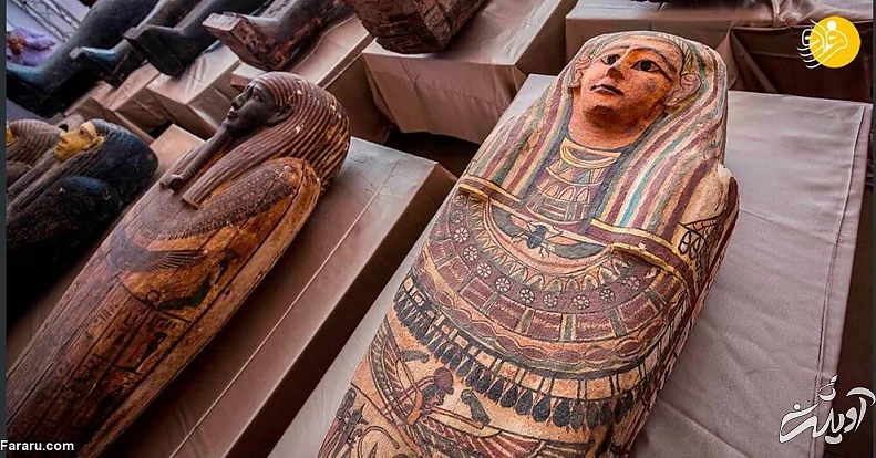 کشف ده‌ها تابوت باستانی ۲۶۰۰ ساله در مصر + تصاویر